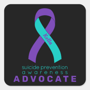Suicide Prevention Advocate Black Square Sticker