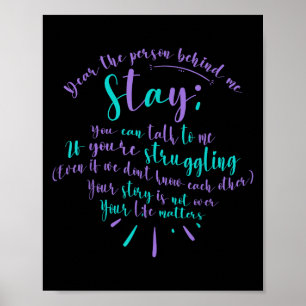 Suicide Prevention Advocate Person Behind The Caus Poster