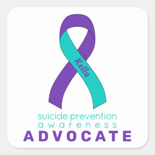 Suicide Prevention Advocate White Square Sticker