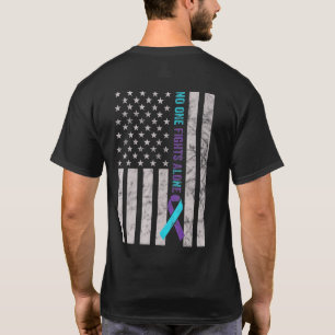 Suicide Prevention American Flag Distress Suicide  T-Shirt