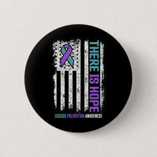 Suicide Prevention American Flag Hope Suicide Awar 6 Cm Round Badge