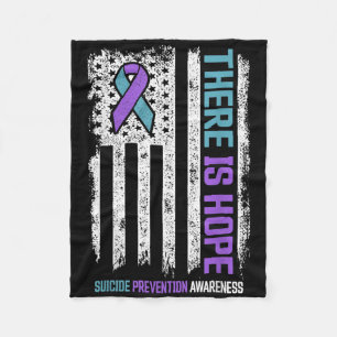 Suicide Prevention American Flag Hope Suicide Awar Fleece Blanket