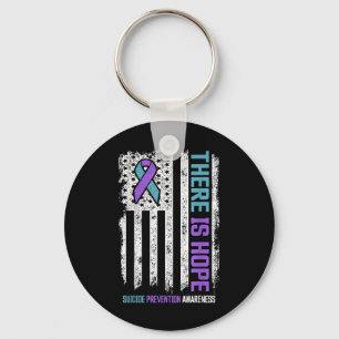Suicide Prevention American Flag Hope Suicide Awar Key Ring