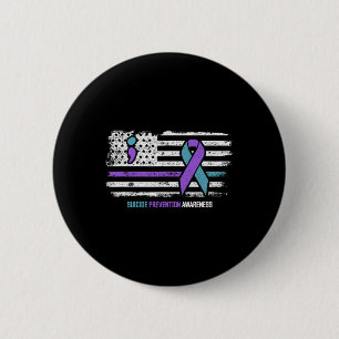 Suicide Prevention American Flag Suicide Awareness 6 Cm Round Badge