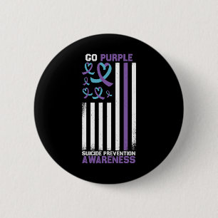 Suicide Prevention American Flag Suicide Awareness 6 Cm Round Badge
