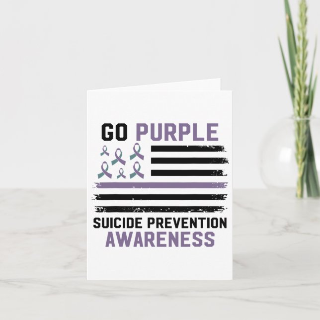Suicide Prevention American Flag Suicide Awareness Card (Front)