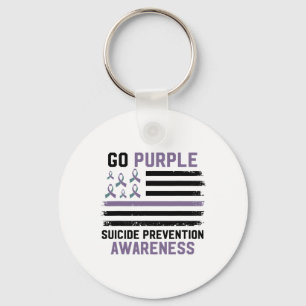 Suicide Prevention American Flag Suicide Awareness Key Ring
