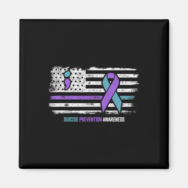 Suicide Prevention American Flag Suicide Awareness Magnet (Front)