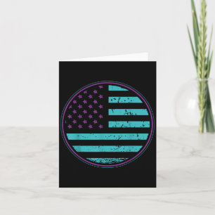 Suicide Prevention American Flag Wear Teal Purple  Card