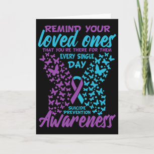 Suicide Prevention And Awareness Suicide Ribbon Te Card