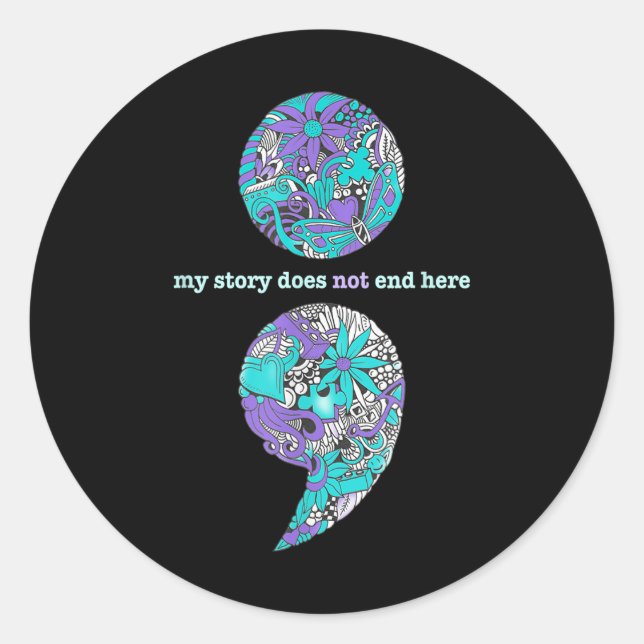 Suicide Prevention And Depression Awareness  Classic Round Sticker (Front)