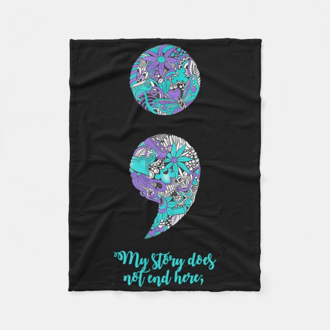 Suicide Prevention And Depression Awareness  Fleece Blanket (Front)