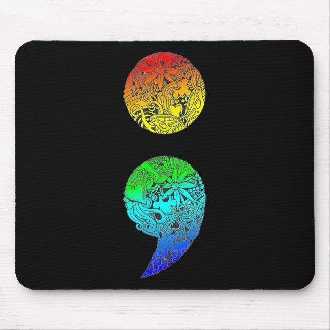 Suicide Prevention And Depression Awareness Semi C Mouse Pad (Front)