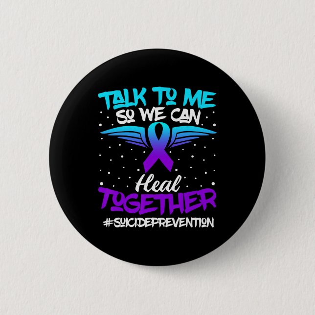 Suicide Prevention Awareness 988 Mental Health Sup 6 Cm Round Badge (Front)