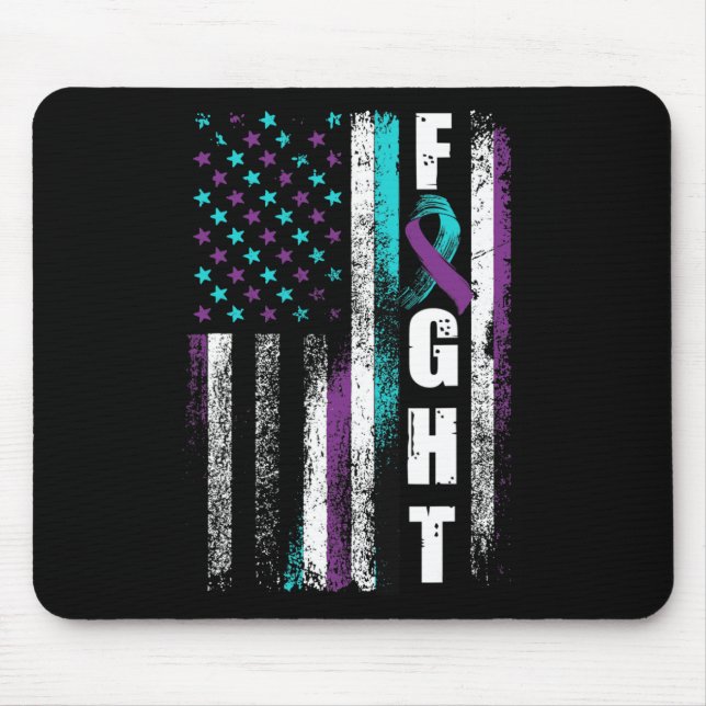 Suicide Prevention Awareness American Flag Distres Mouse Pad (Front)