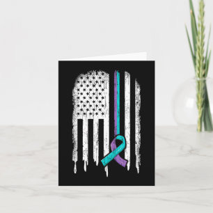 Suicide Prevention Awareness American Flag Ribbon  Card