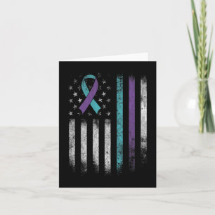 Suicide Prevention Awareness American Flag Ribbon  Card