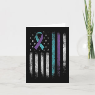 Suicide Prevention Awareness American Flag Ribbon  Card