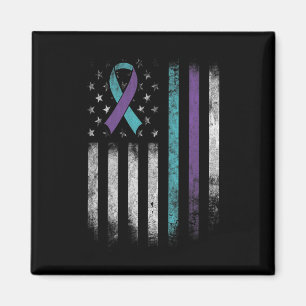 Suicide Prevention Awareness American Flag Ribbon Magnet