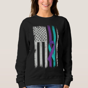 Suicide Prevention Awareness American Flag Ribbon Sweatshirt