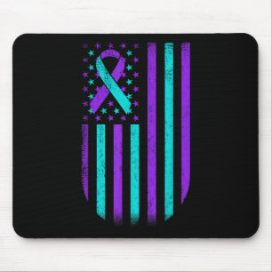 Suicide Prevention Awareness American Flag Support Mouse Pad