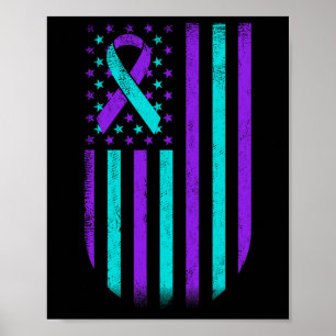 Suicide Prevention Awareness American Flag Support Poster