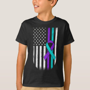 Suicide Prevention Awareness American Flag Support T-Shirt