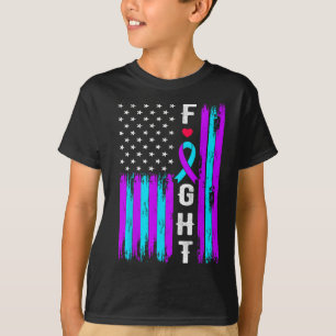 Suicide Prevention Awareness American Flag T-Shirt