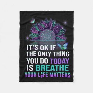Suicide Prevention Awareness Breathe Your Life Pro Fleece Blanket