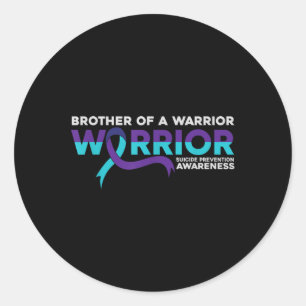 Suicide Prevention Awareness Brother Of A Warrior  Classic Round Sticker
