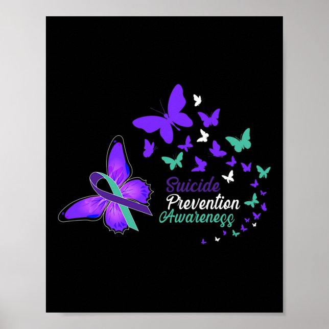 Suicide Prevention Awareness Butterflies Gift  Poster (Front)