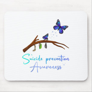 Suicide Prevention Awareness Butterfly Cocoon Tran Mouse Pad