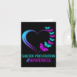 Suicide Prevention Awareness Butterfly Heart Ribbo Card