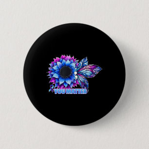 Suicide Prevention Awareness Butterfly Semicolon 6 Cm Round Badge
