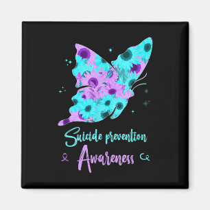 Suicide Prevention Awareness Butterfly Sunflower P Magnet