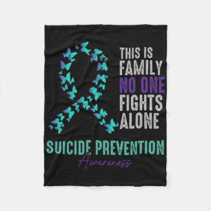 Suicide Prevention Awareness Butterfly Teal Purple Fleece Blanket