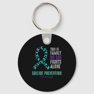 Suicide Prevention Awareness Butterfly Teal Purple Key Ring