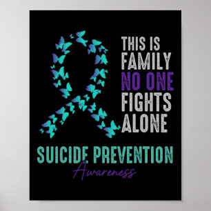Suicide Prevention Awareness Butterfly Teal Purple Poster