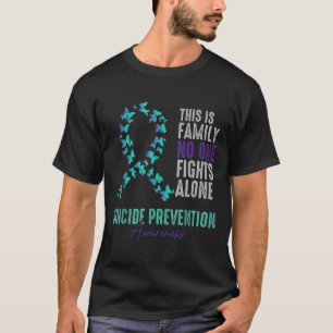 Suicide Prevention Awareness Butterfly Teal Purple T-Shirt