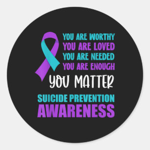 Suicide Prevention Awareness  Classic Round Sticker