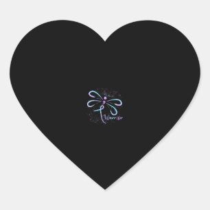 Suicide Prevention Awareness Dragonfly Heart Sticker
