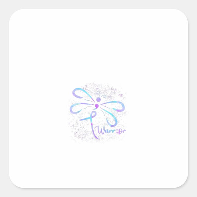 Suicide Prevention Awareness Dragonfly Square Sticker (Front)