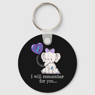 Suicide Prevention Awareness Elephant  Key Ring