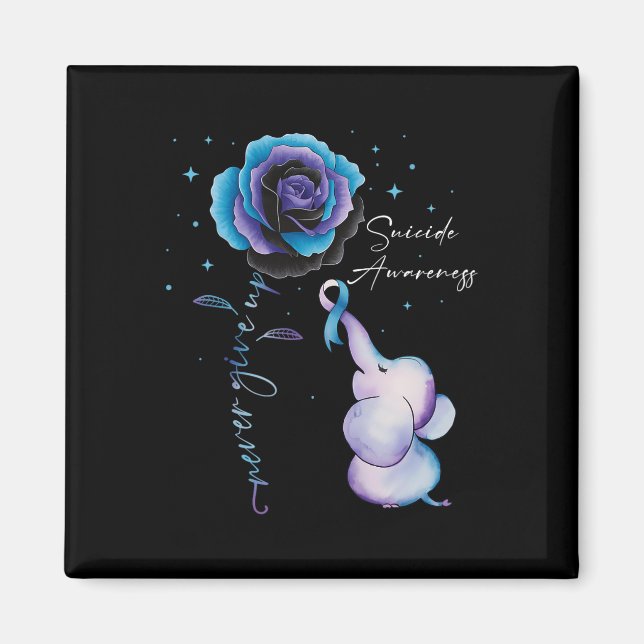 Suicide Prevention Awareness Elephant Sunflower Te Magnet (Front)