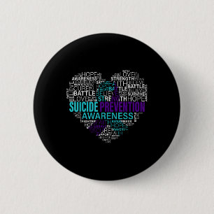 Suicide Prevention Awareness Fight Hope Strong War 6 Cm Round Badge