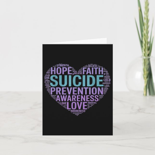 Suicide Prevention Awareness Fight Hope Strong War Card (Front)