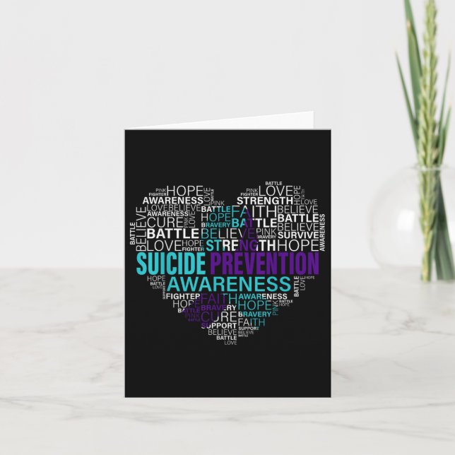 Suicide Prevention Awareness Fight Hope Strong War Card (Front)