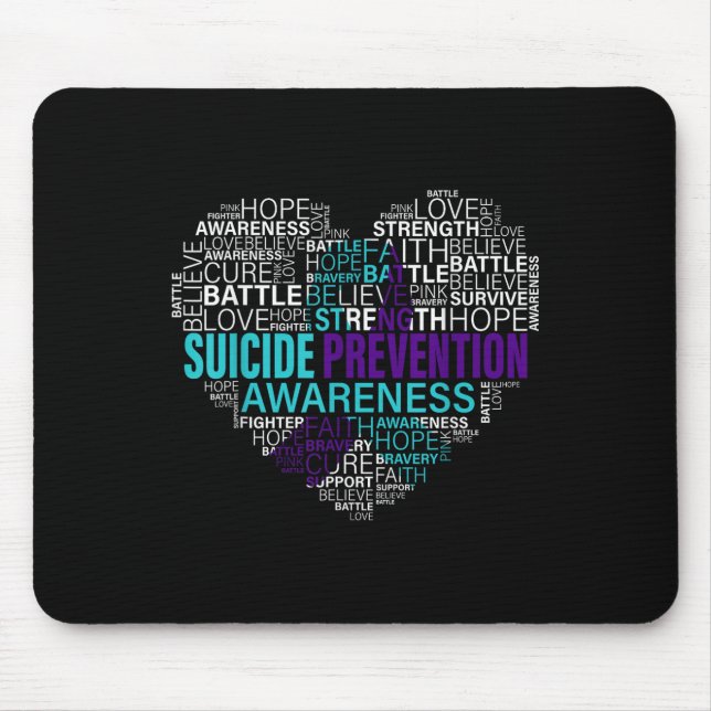 Suicide Prevention Awareness Fight Hope Strong War Mouse Pad (Front)