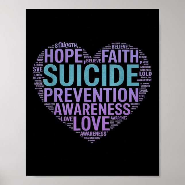 Suicide Prevention Awareness Fight Hope Strong War Poster (Front)