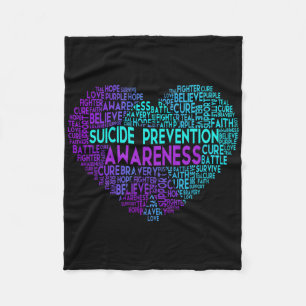 Suicide Prevention Awareness Fighter Survive  Fleece Blanket